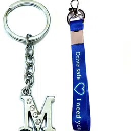 meeko.com initial M letter & blue drive safe tag 16 cm_jj150 Key Chain image 1