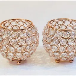 decorgenie Candle Holder Gift Boxes candle stand gift items for wedding Crystal 2 - Cup Candle Holder Set image 3