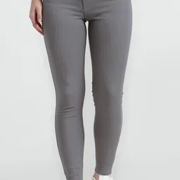 Women Skinny High Rise Grey Jeans-image-45