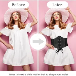 za gadgets Women Evening, Party Black Artificial Leather Belt image 4