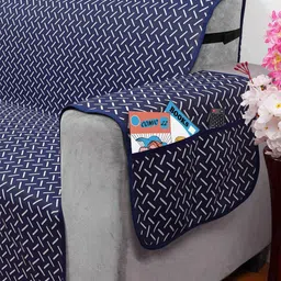 Navy Blue Solids Polyester 2 Seater Sofa Cover by Dream Care image 5