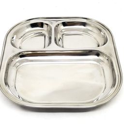 sonanshi 3 in 1 Pav Bhaji Plate/Compartment Plate Bhojan Thali with 3 Sections Mess Trays Sectioned Plate-picture-16