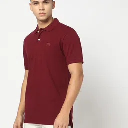 gap Men Solid Polo Neck Cotton Blend Purple T-Shirt-picture-13