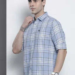 the indian garage co. Men Slim Fit Checkered Spread Collar Casual Shirt image 2