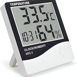 HTC-1 Digital Room Thermometer Temperature & Humidity Meter with Clock 007 HTC-1 Digital Room Thermometer | Temperature & Humidity Meter with Clock Pinless Digital Moisture Measurer-image-85