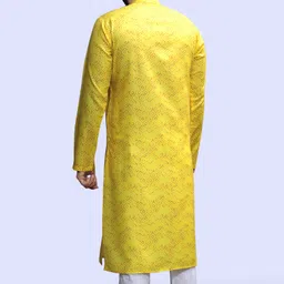 tibra collection Men Floral Print Cotton Blend Flared Kurta image 2