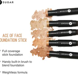 sugar cosmetics Ace Of Face Lightweight Matte Creamy Stick Foundation With Inbuilt Brush Foundation image 3