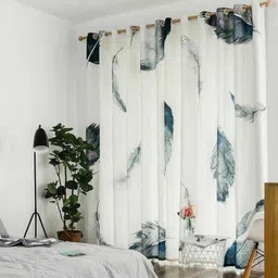 bella true 270 cm (9 ft) Long Door Polyester Semi Transparent Curtain (Pack Of 2) image 2
