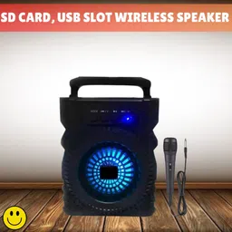 GUGGU 301(PORTABLE WIRELESS BLUETOOTH SPEAKER) Crystal Clear SoundWith Karaoke MicW466 5 W Bluetooth Laptop/Desktop Speaker-picture-43