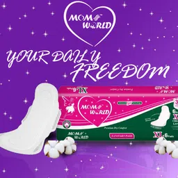 moms world Sanitary Pads For Women XL-280mm | Straight Drynet |Quick Absorption| Combo Pack Sanitary Pad image 5
