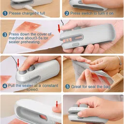 rjy Sealing Machine Portable Handheld Sealing, Snacks, Chips, Fresh Storage Hand Held Heat Sealer image 4