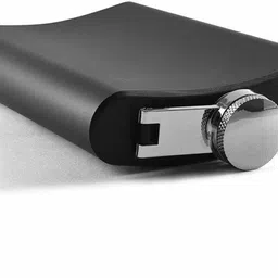 nexshop Black Color Hip Flask 1113 Model 207 ML | Heavy Quality Stainless Steel And 100 Percent Leak Proof And Toxic Free Pocket Size Hip Flask With 1 Funnel Stainless Steel Hip Flask image 3