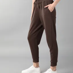 alan jones Women Solid Brown Track Pants image 3