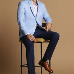 allen solly Men Self Design Single Breasted Formal Blazer image 2