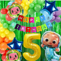 Printed Cocomelon theme 5th birthday balloon balloon-pack of 69 Balloon-image-2
