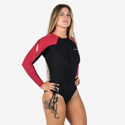 Women's One-piece swimsuit Kamy Long black ruby-image-19