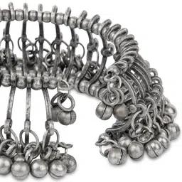 Fida Women Silver-Toned Oxidised Silver-Plated Bangle-Style Bracelet image 5