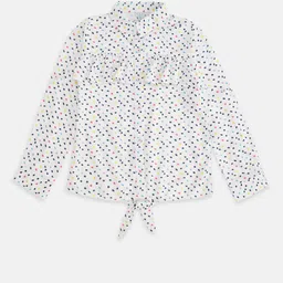 Pantaloons Junior Girls White Print Ruffles Shirt Style Top-picture-25
