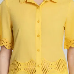 SHAYE Shirt Collar Cotton Shirt Style Top image 2