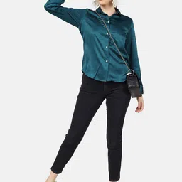 angloindu Green Shirt Style Top image 3
