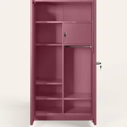 godrej interio Luminex Textured 2-Door Steel Wardrobe in Dusty Rose Finish image 5