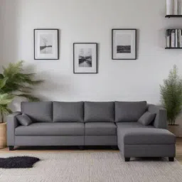mintwud from pepperfry BIngo Fabric LHS Sectional Sofa (3+ Lounger) In Grey Colour-picture-49