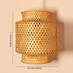 habereindia Classic Bamboo Wall Light (Beige) image 2