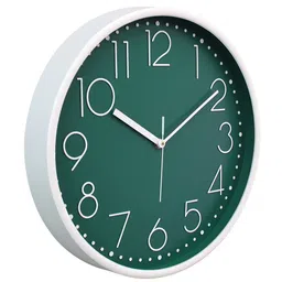 random Tic Toc Green & White Plastic Wall Clock image 3