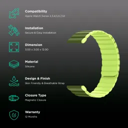 GRIPP Dual Reverser Magnetic Loop for Apple iWatch Series 1, 2, 3, 4, 5, 6 and SE (45mm / 49mm) (Lightweight, Military Parrot Green) image 2