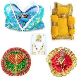 singing bird Set of Mosquito net aasan poshak shringar and laddu Gopal Dress SIZE0-1 Dress-picture-40