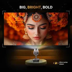 ppr 4K Android Dual Band WiFi6G (400 ANSI) Netflix Prime YouTube Auto Keystone (8400 lm / 1 Speaker / Wireless / Remote Controller) Portable Projector image 3