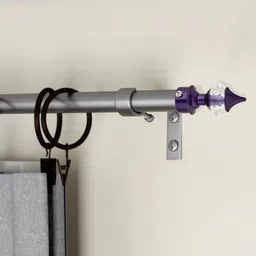 ghazian Purple Curtain Knobs, Rod Rail Bracket Metal image 2