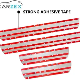 carzex Premium High Quality With Mirror Finish Car Door Foot Step LED Sill Plate for Mahindra Bolero. (Set of 4 Pcs) Door Sill Plate image 5