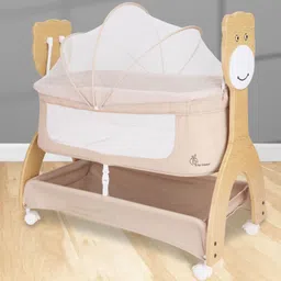 r for rabbit Lullabies Woodsy Manual Wooden Baby Cradle & Bassinet with Lockable Wheels-picture-28
