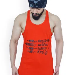 Anax Aesthetics Sleeveless Spartan Quote Arc Stringer Gym Vest Vest-SpartanQuote-RedBlack-picture-34