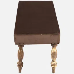 ikiriya Cairo Velvet Accent 3 Seater Bench In Brown Colour image 4