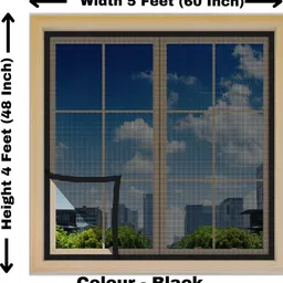 woodluck Fiberglass Mosquito net for window self Adhesive hook & loop tape-4x5 Feet Fibre Washable Adults Mosquito Net-picture-11