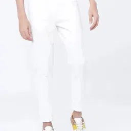 mevan Men Slim Mid Rise White Jeans-picture-10