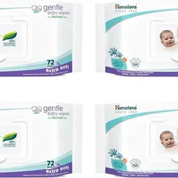 himalaya GENTLE BABY WIPES 72S WITH LID ( Pack of 4 ) image 1