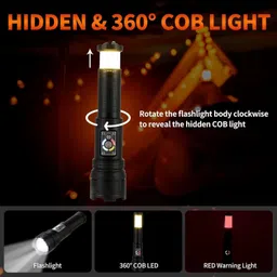 docoss Metal C20 Led Torch 6-8Hrs Work time,High Power Long Distance Rechargeable Torch Torch image 5