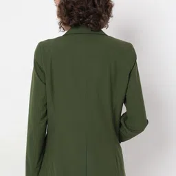 maykr Women Solid Single Breasted Formal Blazer image 4