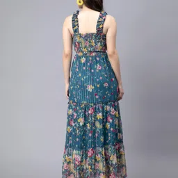 houseofcommon Women Fit and Flare Multicolor Maxi/Full Length Dress image 3