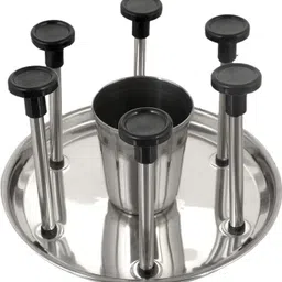 kuber industries Stainless Steel Glass Holder & Spoon Organizer (Silver) Stainless Steel Glass Holder-picture-40