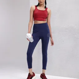 hrx by hrithik roshan Solid Women Blue Tights image 4