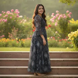 ikhati Women Gown Multicolor Below Knee Dress image 3