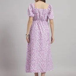 raiyani enterprise Women Fit and Flare White Midi/Calf Length Dress image 2