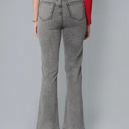 flying machine Women Boot-Leg High Rise Grey Jeans image 4