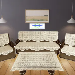 easttardomm Cotton Floral 3+1+1 Seater Sofa Cover-picture-10