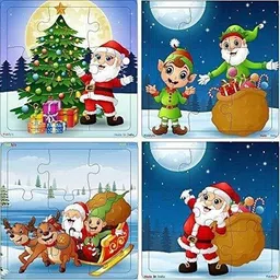 fiddlys Wooden Jigsaw Puzzles for Children - 9 Pieces (Christmas Pack of 4)-picture-35