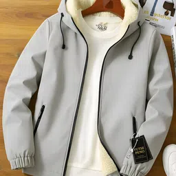 Men Solid Casual Jacket-image-94